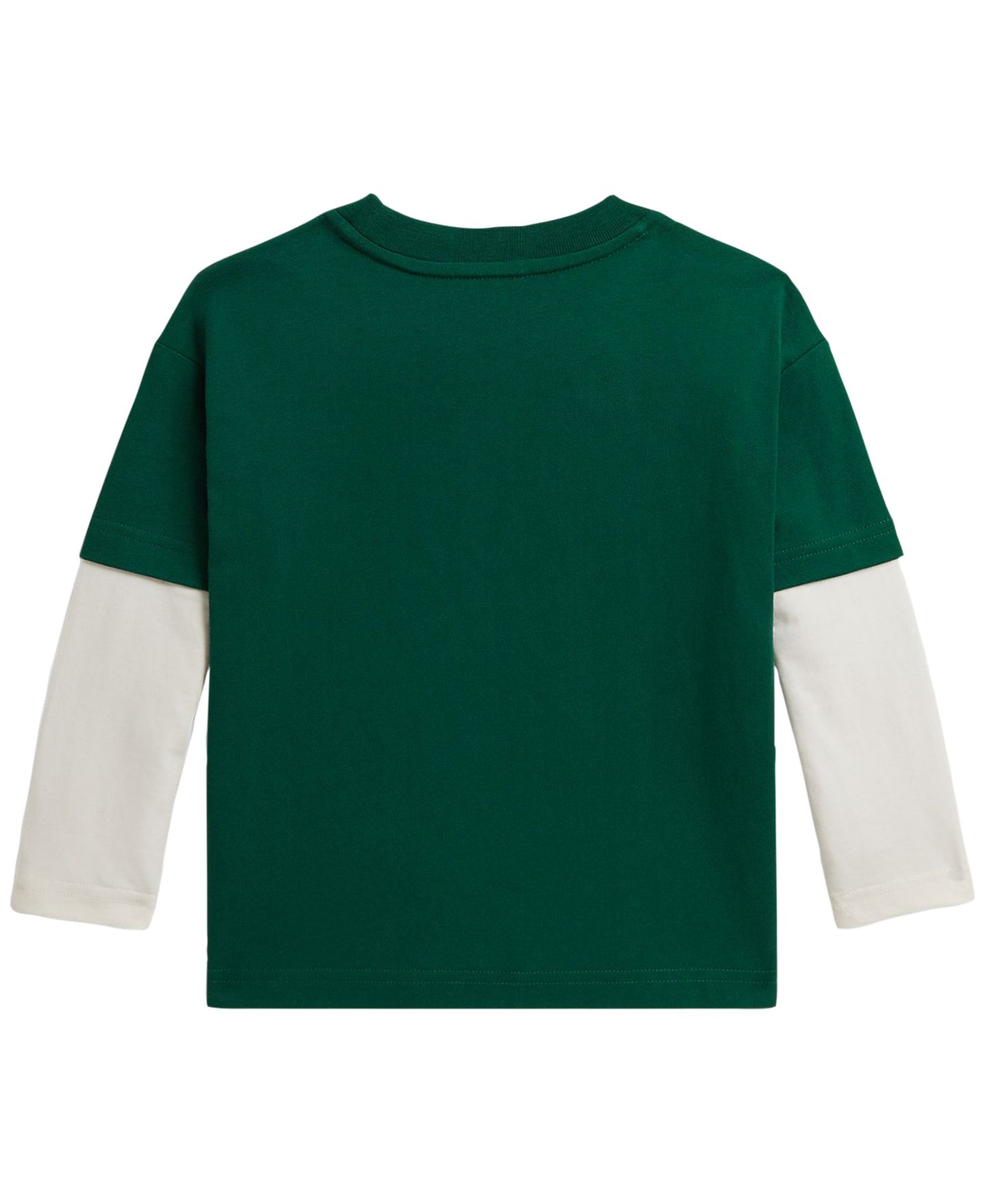 Футболка Polo Ralph Lauren Big Fit Cotton Layered-Effect T-Shirt для мальчиков, цвет: Тёмно-зелёный — фото 2