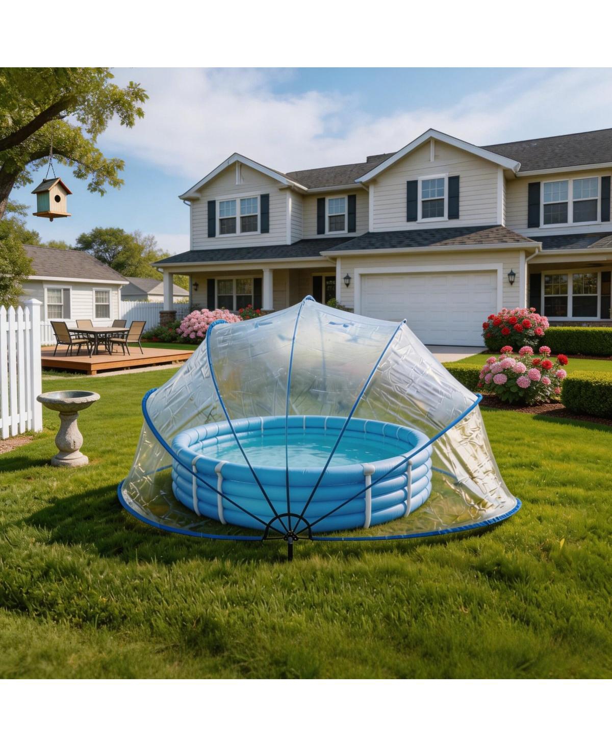 Streamdale Furniture 16feet Retractable Pool Cover and Fiberglass Rod Pool Fence Set