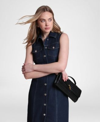 macy's inc denim dress Style & Co. Women's Denim Midi Tiered Dress - Blue