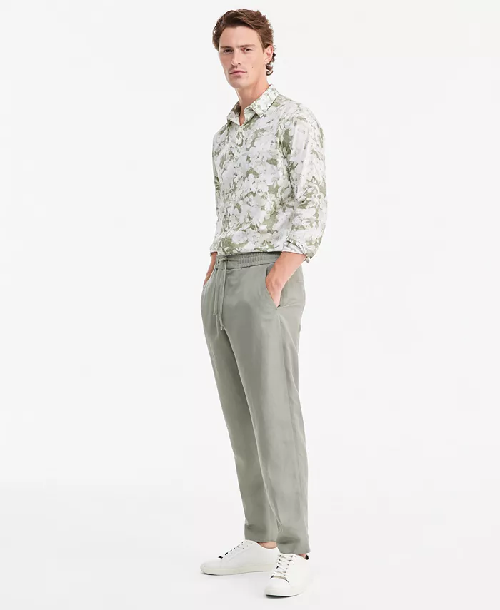 Men's Lightweight Linen Drawstring Pants - thumbnail 4