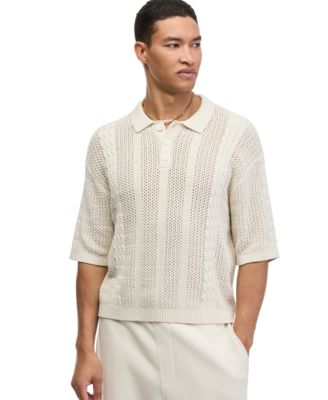 Men's Sam Relaxed-Fit Cable-Knit Polo