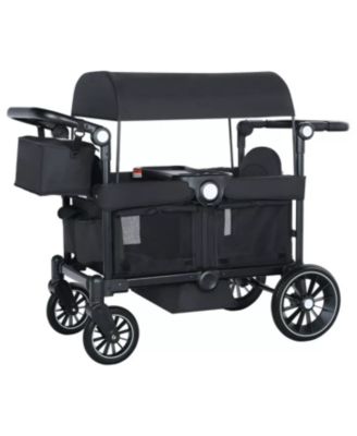 Baby Wagon Stroller for Two with Adjustable Handle, All-Terrain Wheels, Tray and Storage.