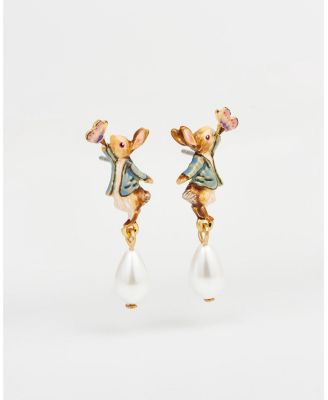 Peter Rabbit Butterfly Pearl Drop Earrings