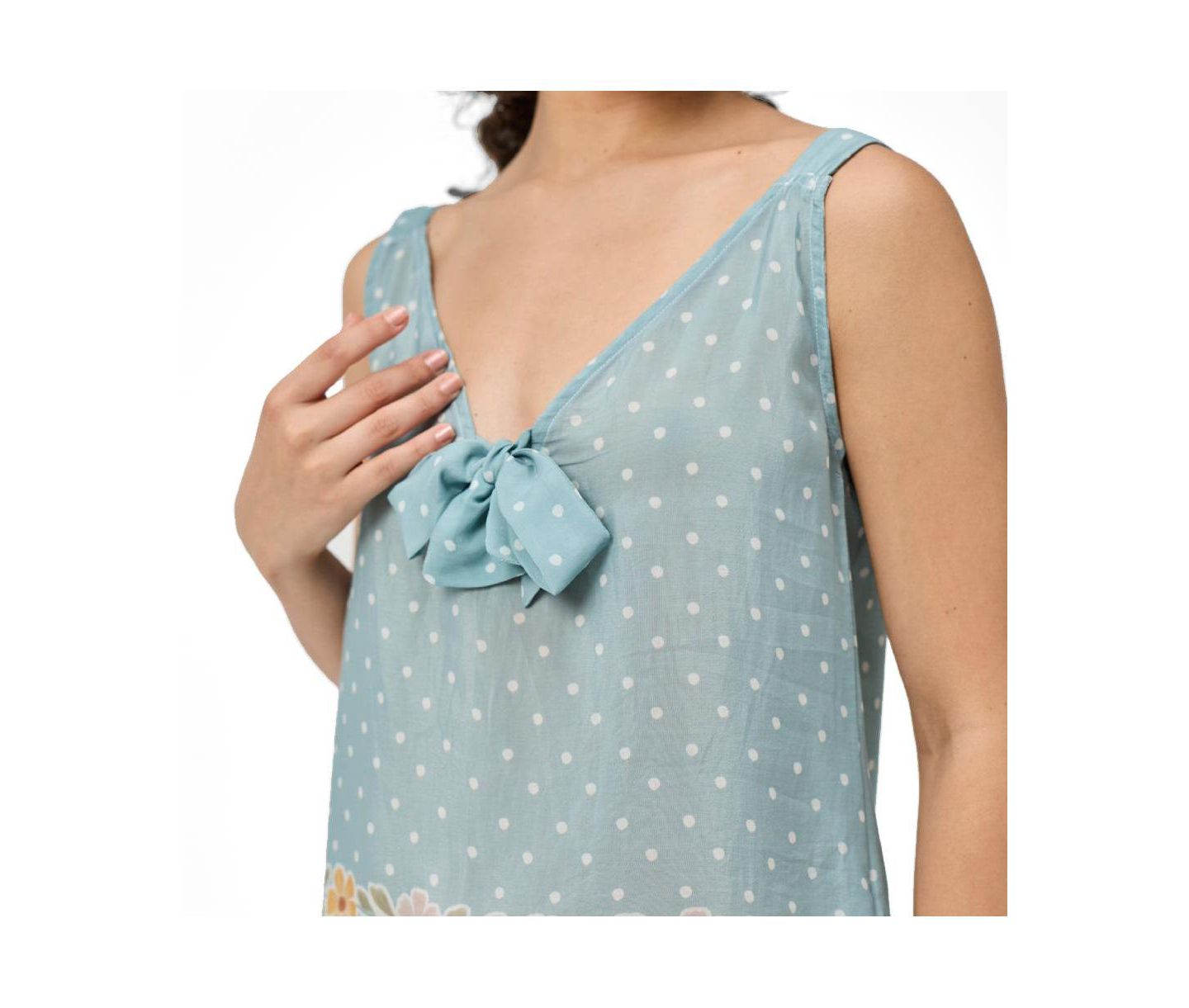 Женский топ Reistor Bow Bemberg Tie Cami Top, цвет: Синий — фото 3