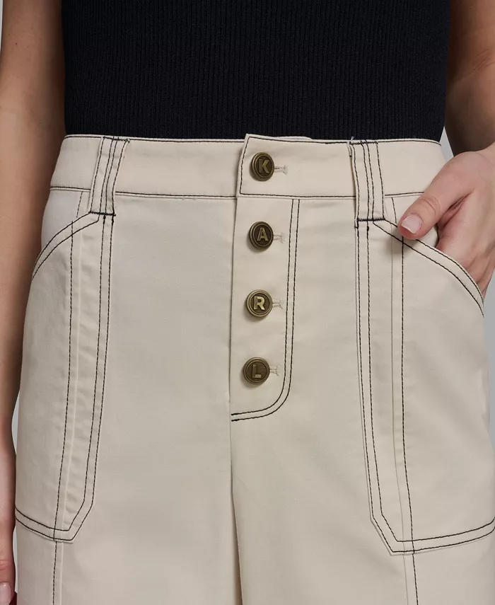 Women's Contrast Stitch Ankle Pants - thumbnail 4