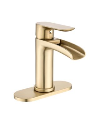 Waterfall Bathroom Faucet Single Handle Bathroom Sink Faucets 1 or 3 Hole Solid Vanity Faucet with Deck Plate