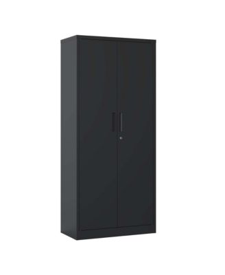 71"H Metal Storage Cabinet - Lockable Double Door Steel Organizer with 3 Shelves