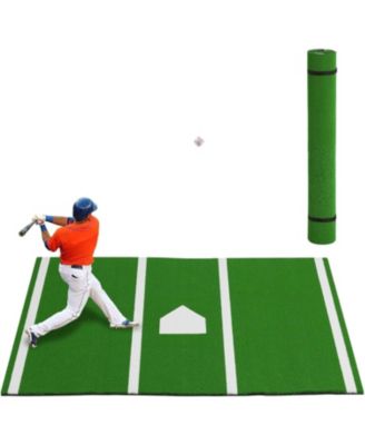 Baseball Hitting Mat, Anti-Slip Turf with Home Plate for Indoor Outdoor Batting Practice Training