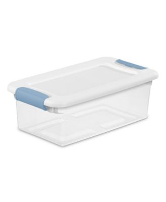6-Quart Clear and Blue Stackable Latching Storage Container (48 Pack)