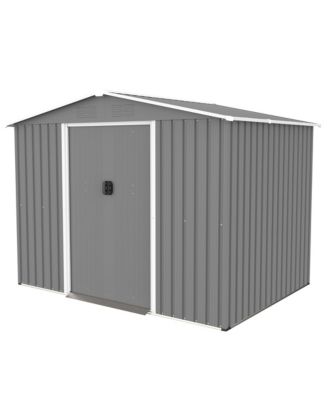 8x6 Feet All-Weather Metal Storage Shed With Lockable Sliding Doors
