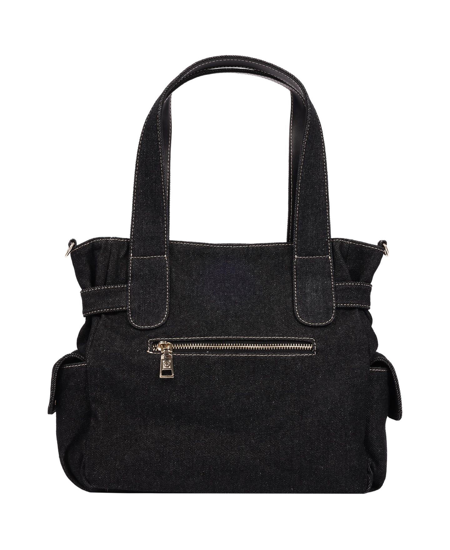 Женская сумка True Religion Multi Pocket Denim Cinch Tote, цвет: Чёрный — фото 2