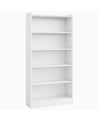 5 Shelf Wood Bookcase with Open Storage for Bedroom or Living Room