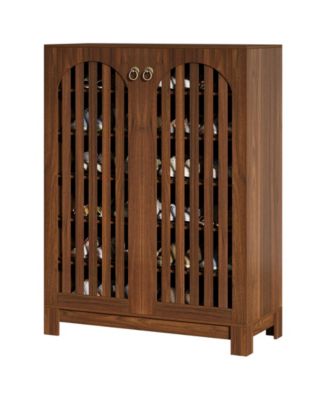 Modern Shoe Cabinet with 6 Tier Storage Shelves and Doors
