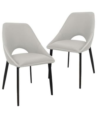 Amalfi Upholstered Fabric Dining Chair Set of 2 Modern Side Chair with Iron Legs, Mid-Century Accent Chair for Dining Room or Kitchen