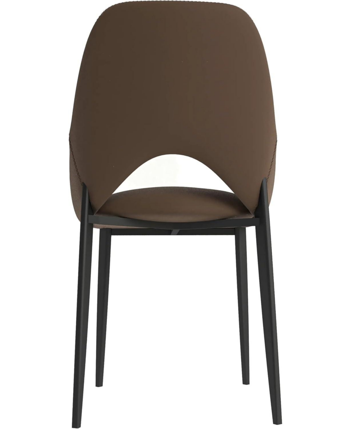 LeisureMod Amalfi Upholstered Fabric Dining Chair Set of 2 Modern Side with Iron Legs, Mid-Century Accent for Room or Kitchen