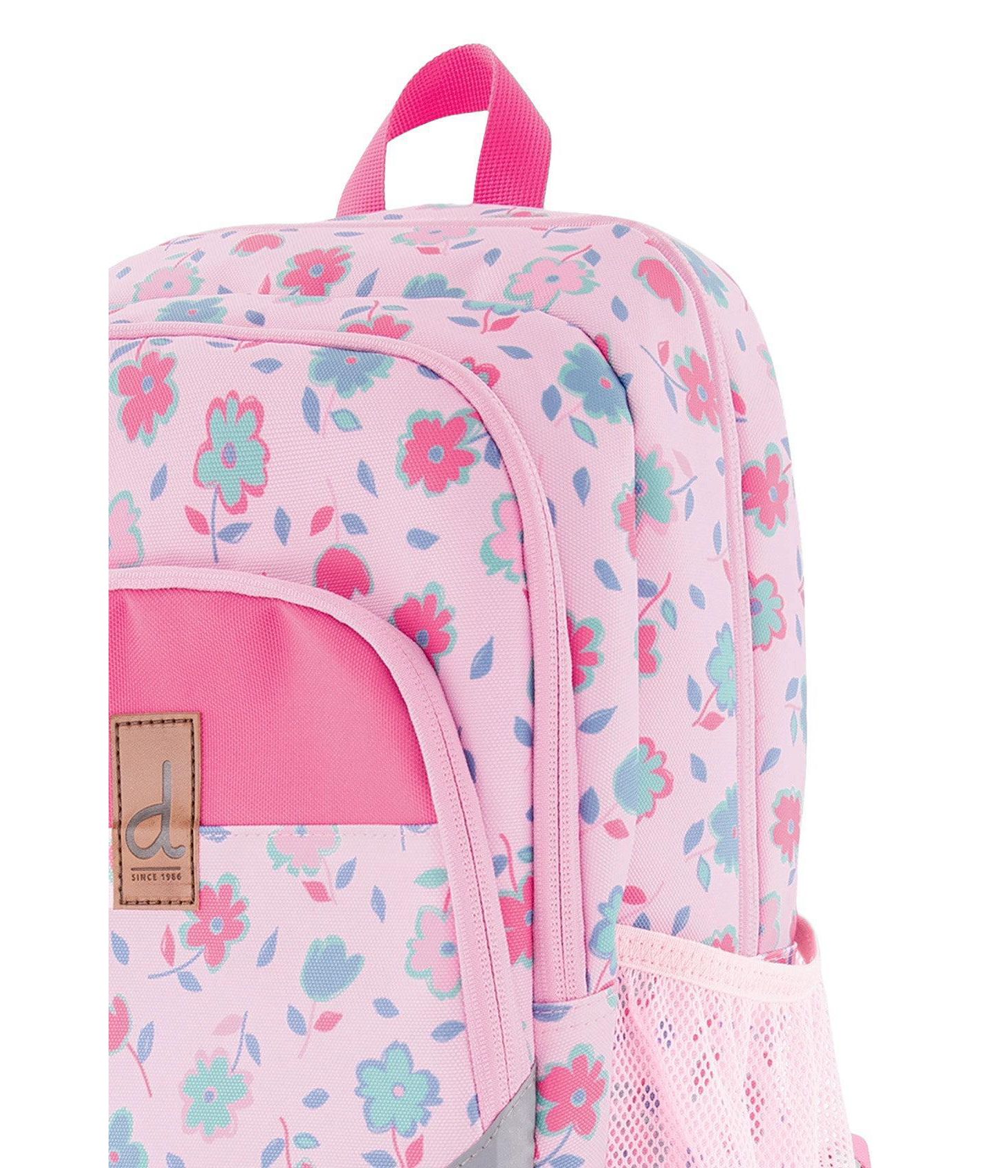 Рюкзак Deux par Deux Flowers Compact Functional для девочек, цвет: Розовый с принтом — фото 4