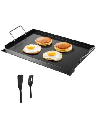 Carbon Steel Griddle, 24 x 16 inches Flat Top Gas Grill Plate with Handles