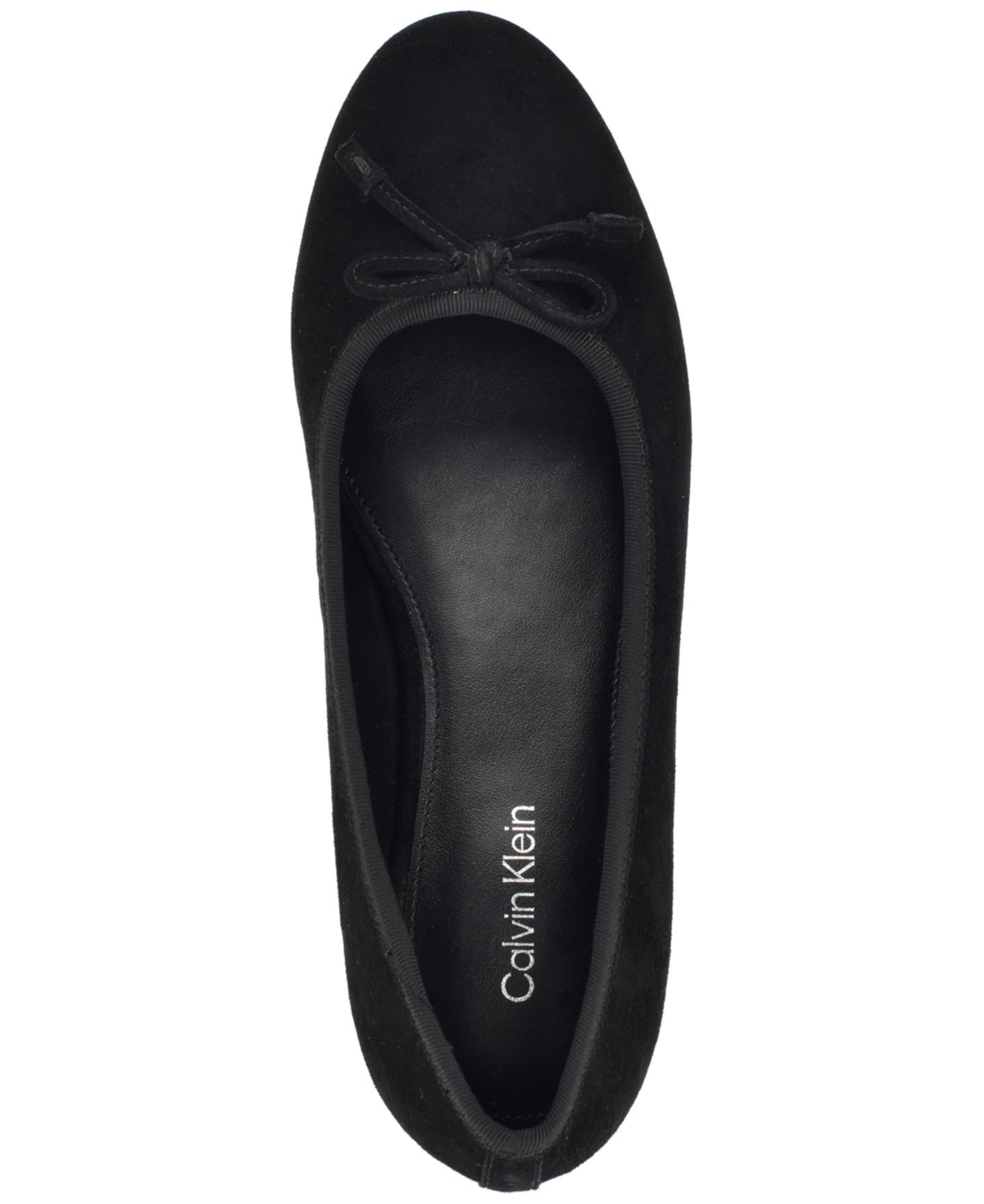 Женские туфли Calvin Klein Cyrie Suede Low Block Heel Ballet Flats, цвет: Чёрный замшевый — фото 4
