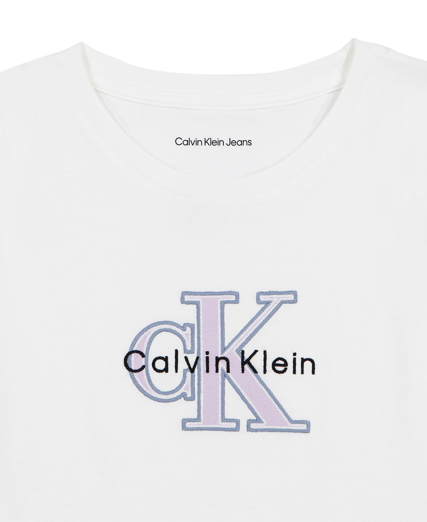 Футболка Calvin Klein Seasonal Mono Logo Short-Sleeve для девочек, цвет: Белый — фото 6