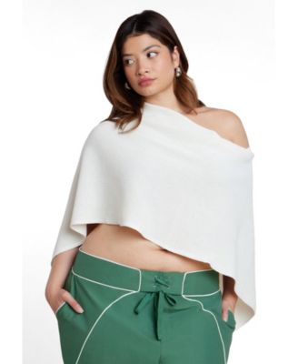 Women's Plus Size Knit Capelet Top