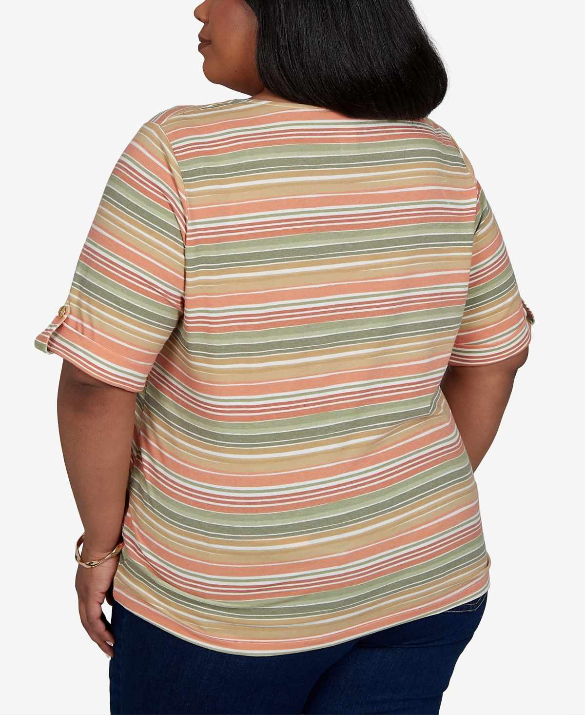 Hearts Of Palm Plus Printed Short-Sleeve Top