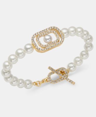 Faux Pearl Flex Toggle Bracelet