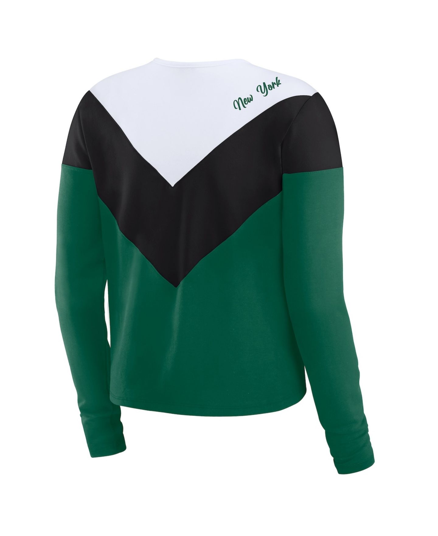 Женская футболка WEAR by Erin Andrews Green/Black New York Jets Plus Size Chevron Tri-Blend Long Sleeve — фото 3