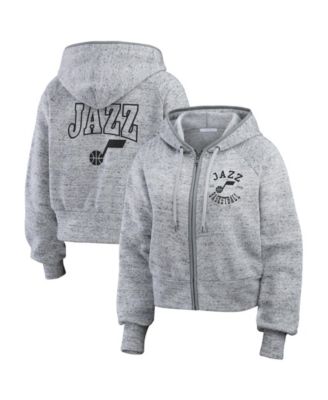 Women's Heather Gray Utah Jazz Speckled Radiator Full-Zip Hoodie