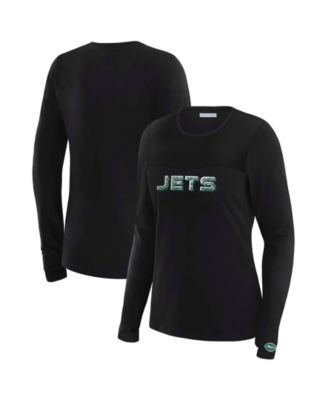 Women's x Gracie Hunt Black New York Jets Mesh Panel Long Sleeve T-Shirt