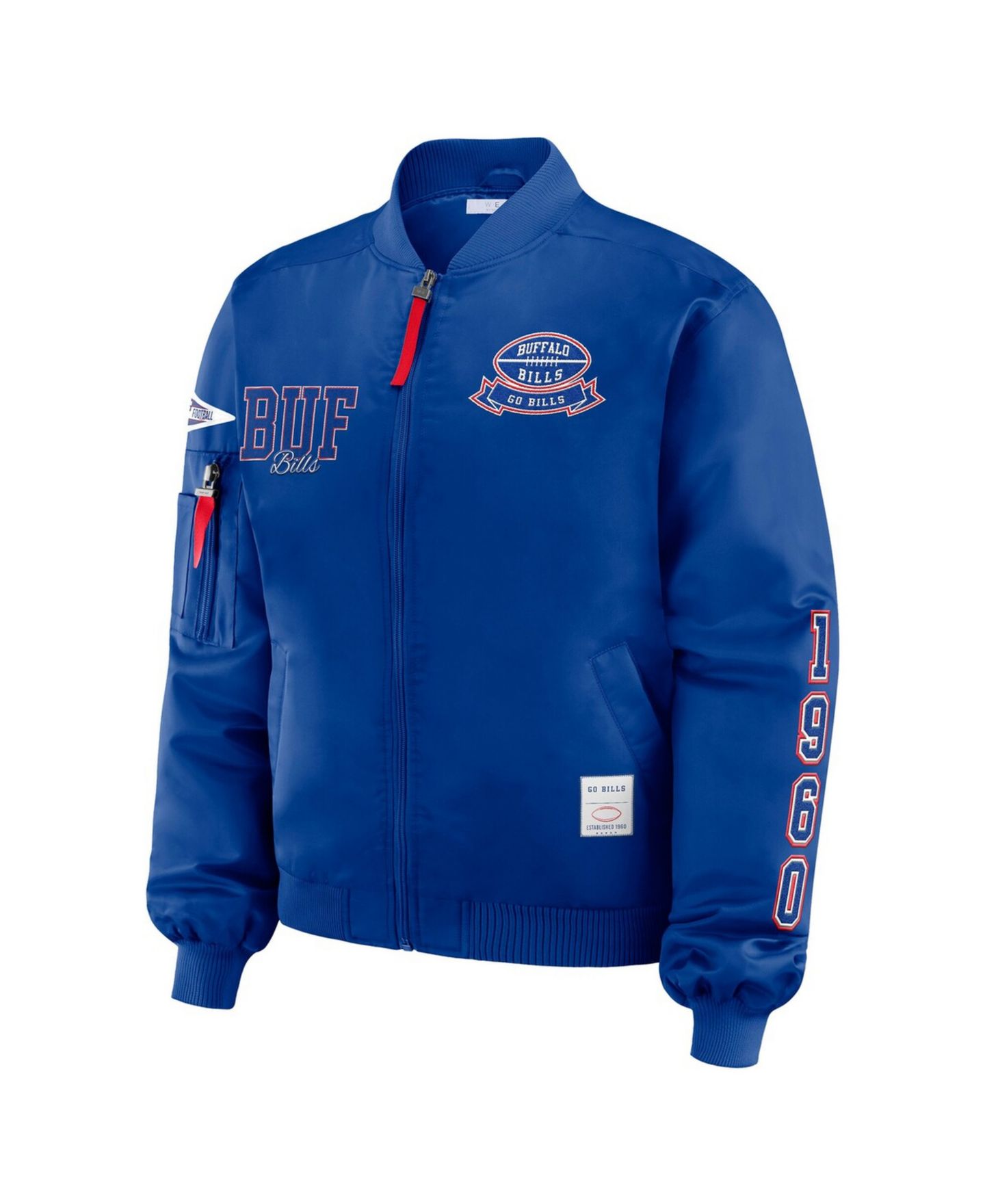 Женская куртка WEAR by Erin Andrews Royal Buffalo Bills Patch Full-Zip Bomber — фото 2