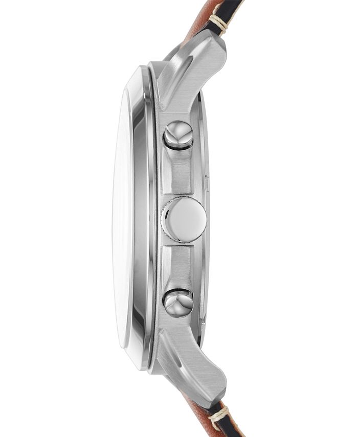 Fossil Men's Chronograph Grant Light Brown Leather Strap Watch 44mm