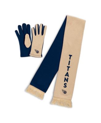 Women's Tennessee Titans Tonal Microcheck Scarf Glove Set