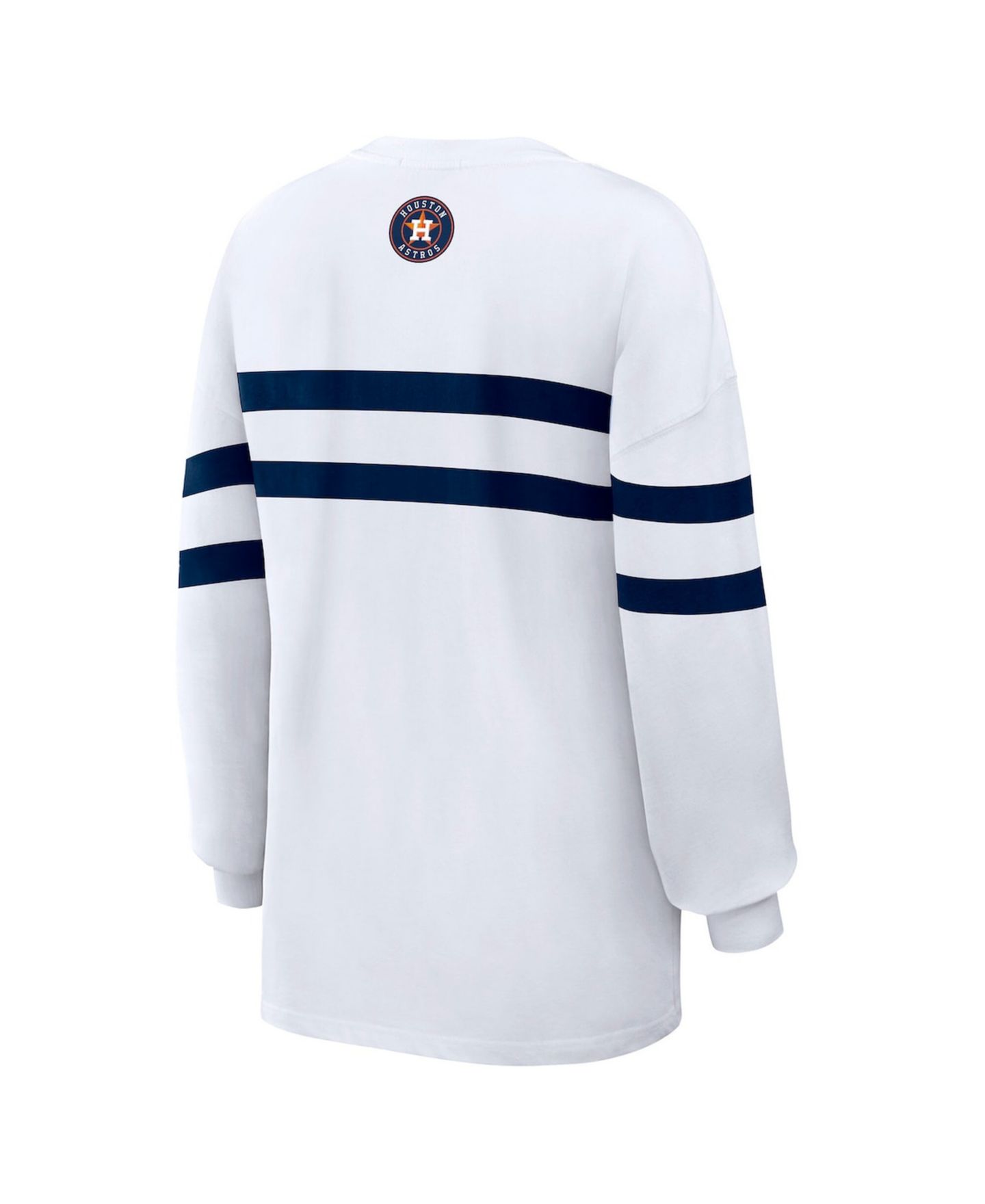 Женская футболка WEAR by Erin Andrews White Houston Astros Oversized Long Sleeve Striped — фото 3