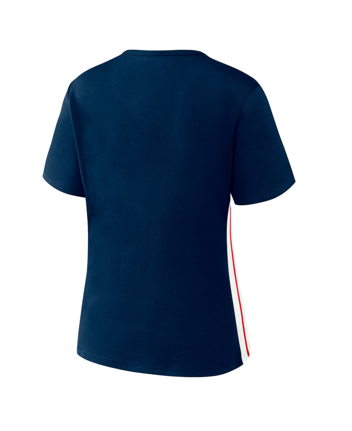 Женская футболка WEAR by Erin Andrews Navy Atlanta Braves Notch Neck Cropped — фото 3