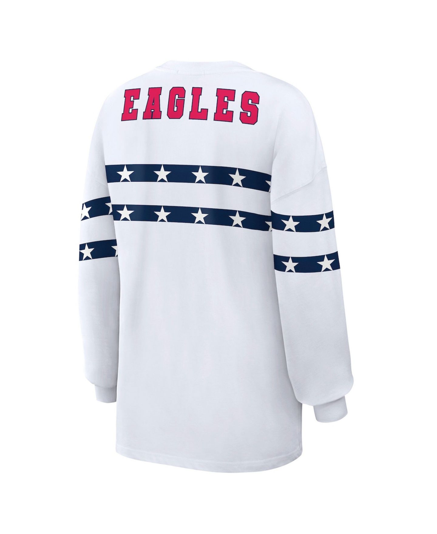 Женская футболка WEAR by Erin Andrews White Philadelphia Eagles Americana Stripe Long Sleeve — фото 6
