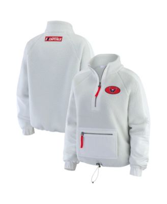 Women's Gray Washington Capitals Polar Fleece Quarter-Zip Jacket
