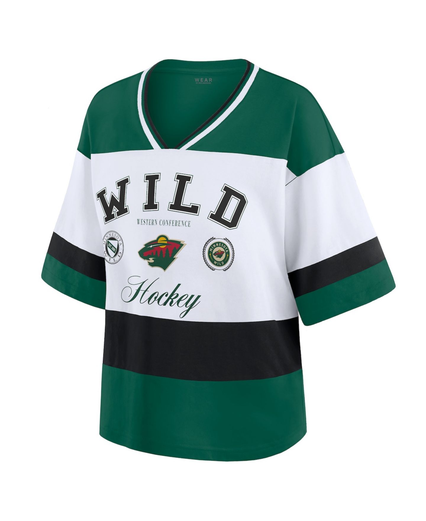 Женская футболка WEAR by Erin Andrews Green/White Minnesota Wild Jersey Style — фото 3