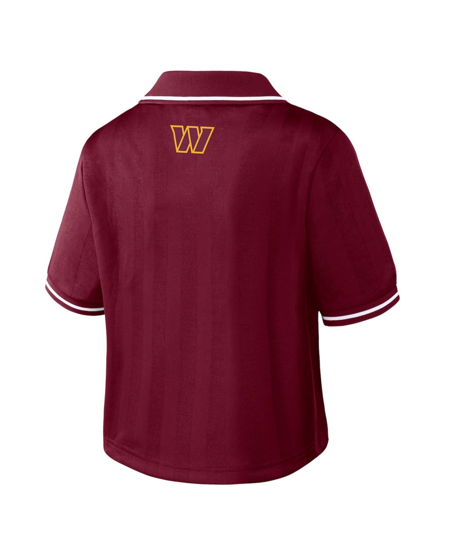 Женское поло WEAR by Erin Andrews Burgundy Washington Commanders Cropped Jersey Polo — фото 3