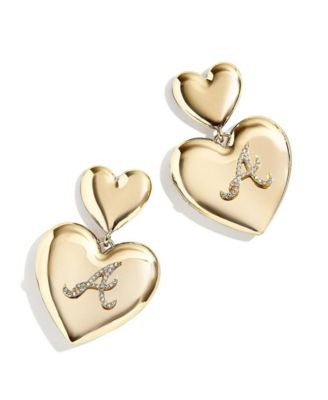 x Baublebar Atlanta Braves Heart Statement Drop Earrings