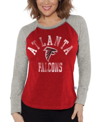 Women's Red/Heather Gray Atlanta Falcons Waffle Knit Raglan Long Sleeve T-Shirt