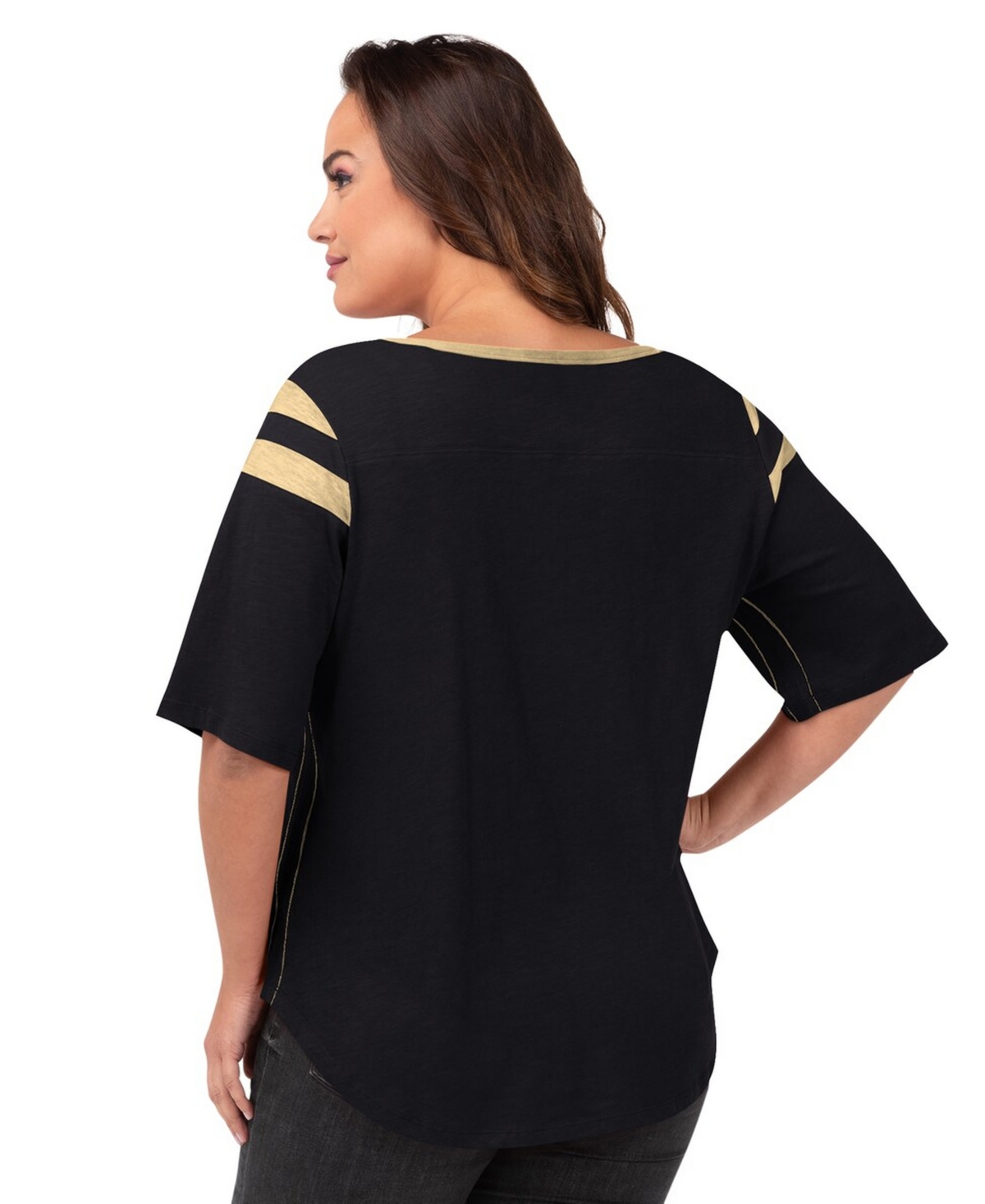 G-iii 4Her by Carl Banks Women's Black New Orleans Saints Plus Linebacker T-Shirt