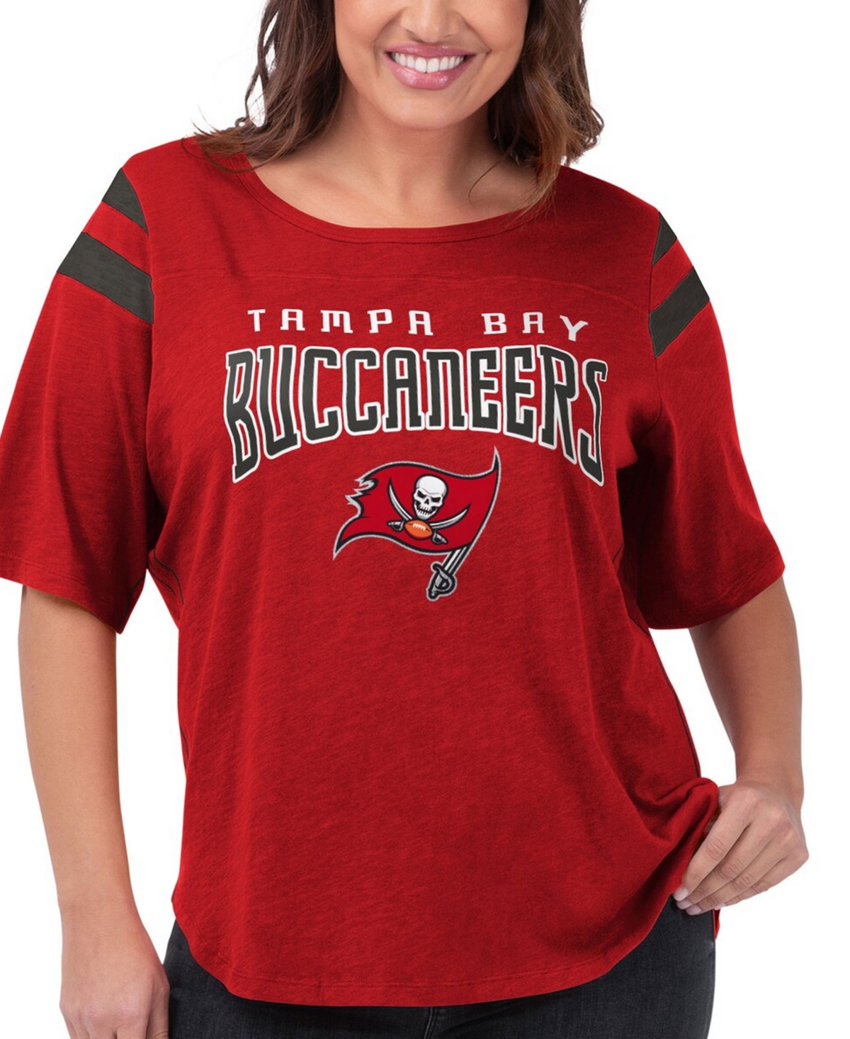 G-iii 4Her by Carl Banks Women's Red Tampa Bay Buccaneers Plus Linebacker T-Shirt