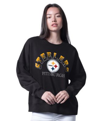 Women's Black Pittsburgh Steelers Oversized Feud Sweatshirt