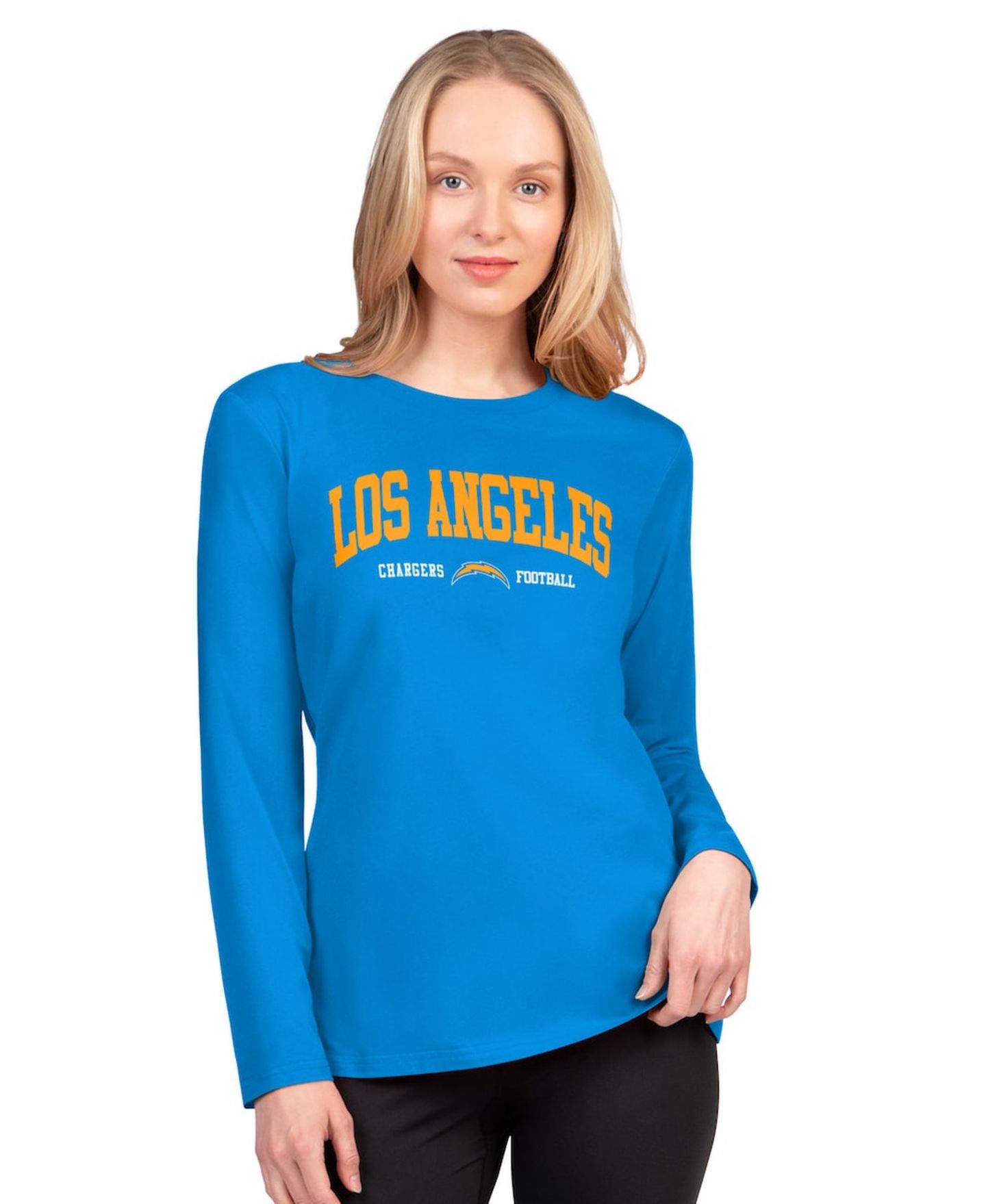 Женская футболка G-III 4Her by Carl Banks Powder Blue Los Angeles Chargers Best Play Long Sleeve — фото 1