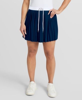 Women's Navy Atlanta Braves Pleated Skort
