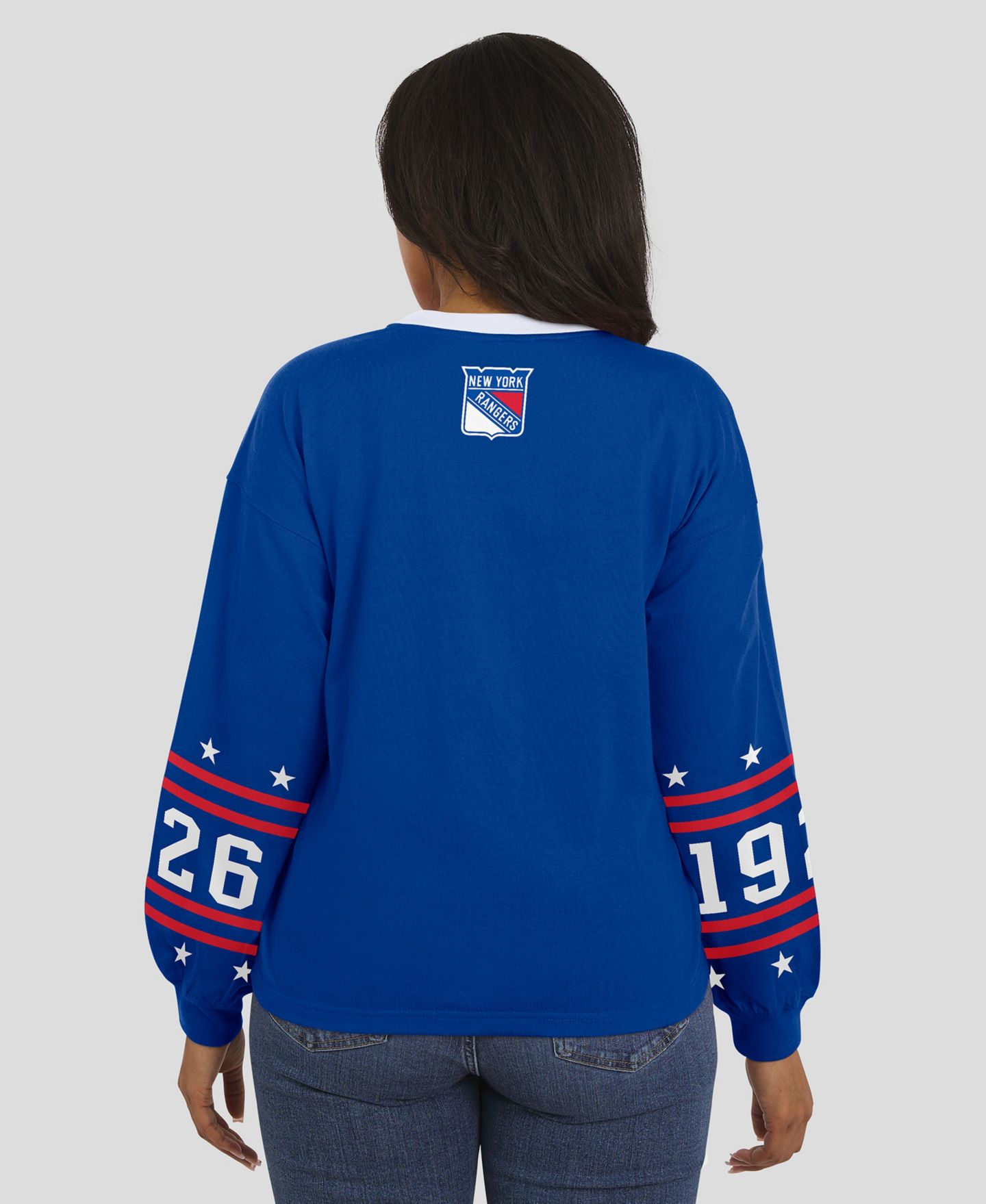 Женская футболка WEAR by Erin Andrews Blue New York Rangers Long-Sleeve Sport — фото 5