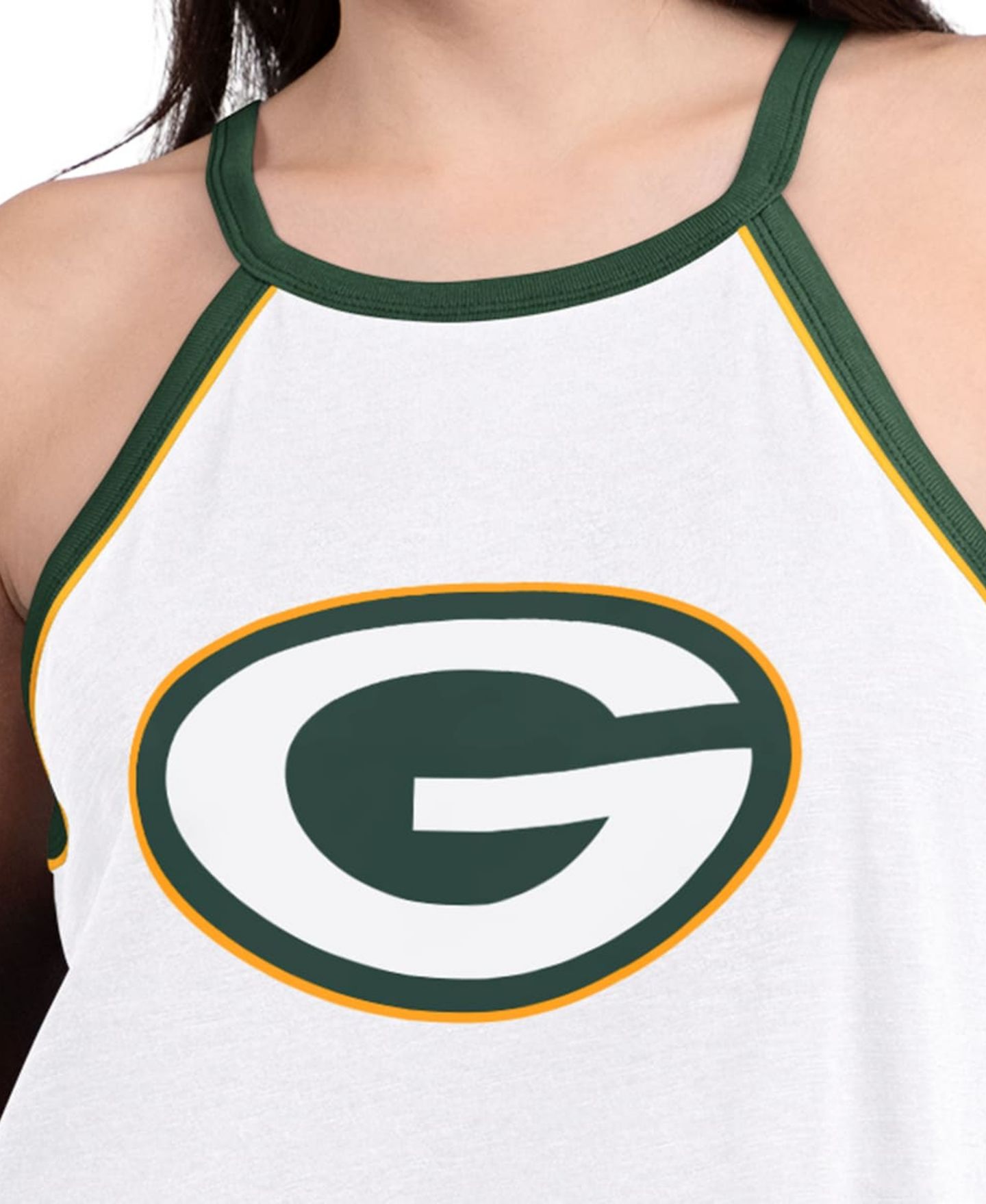 Женский топ G-III 4Her by Carl Banks White Green Bay Packers Redemption Win Slub — фото 3