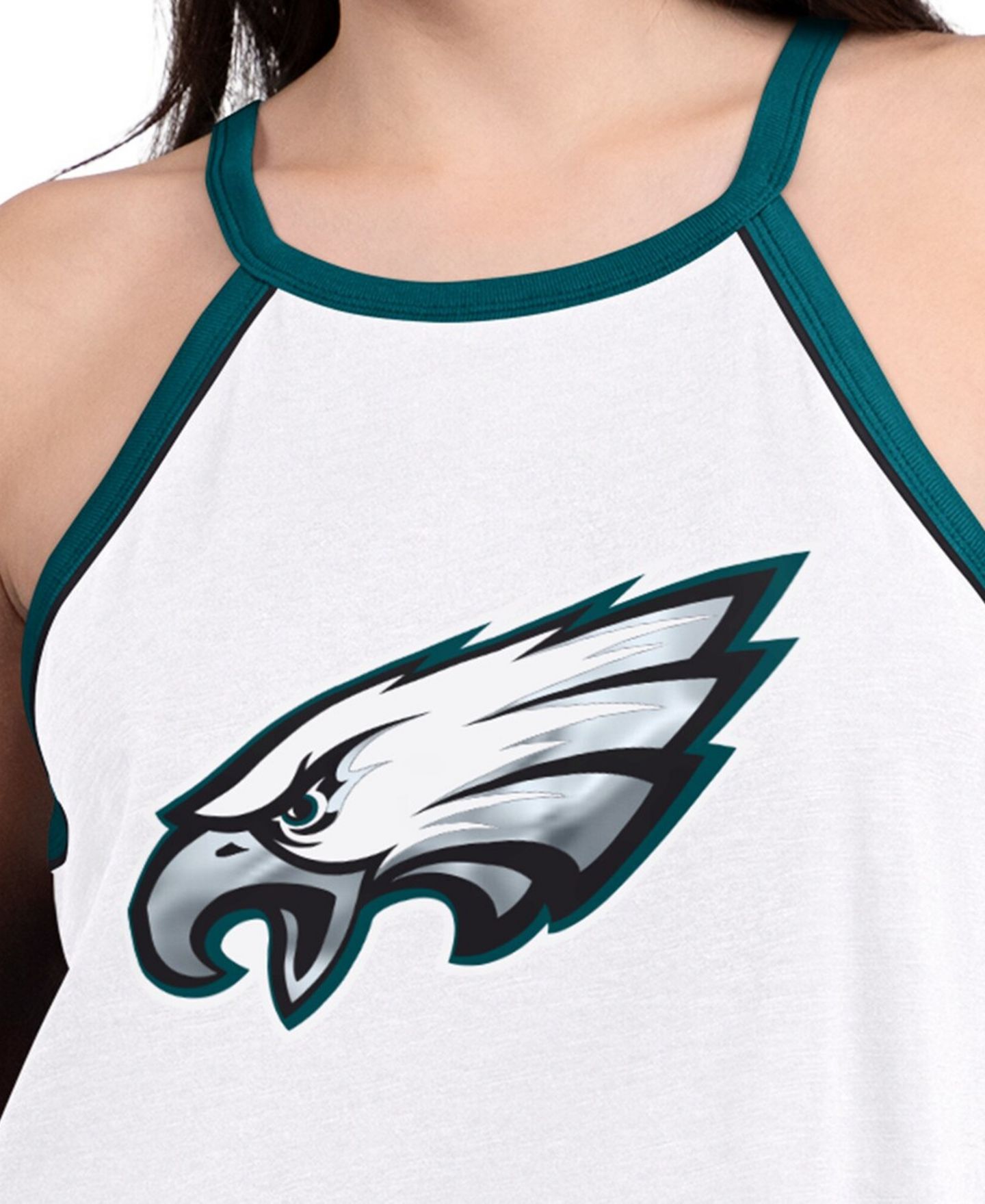 Женский топ G-III 4Her by Carl Banks White Philadelphia Eagles Redemption Win Slub — фото 3