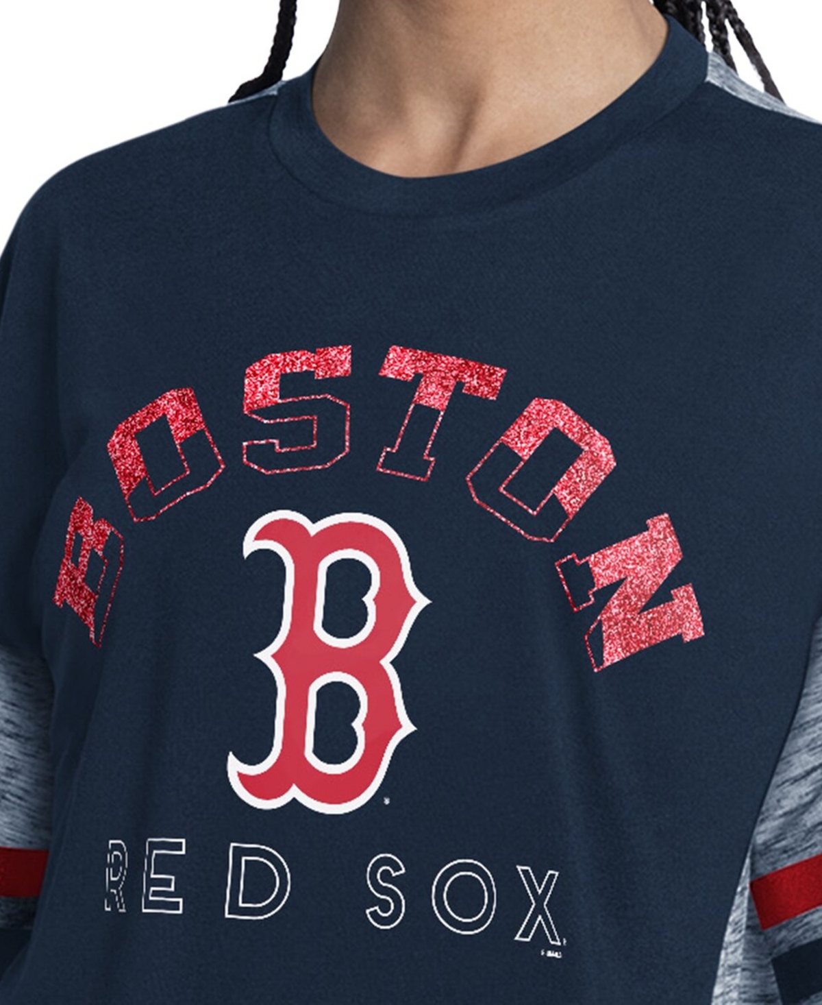 G-iii 4Her by Carl Banks Women's Navy Boston Red Sox Off-Season Oversized Top