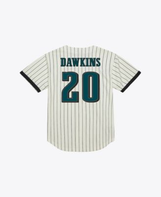 Men's Brian Dawkins Cream Philadelphia Eagles Name & Number Mesh Fashion Jersey